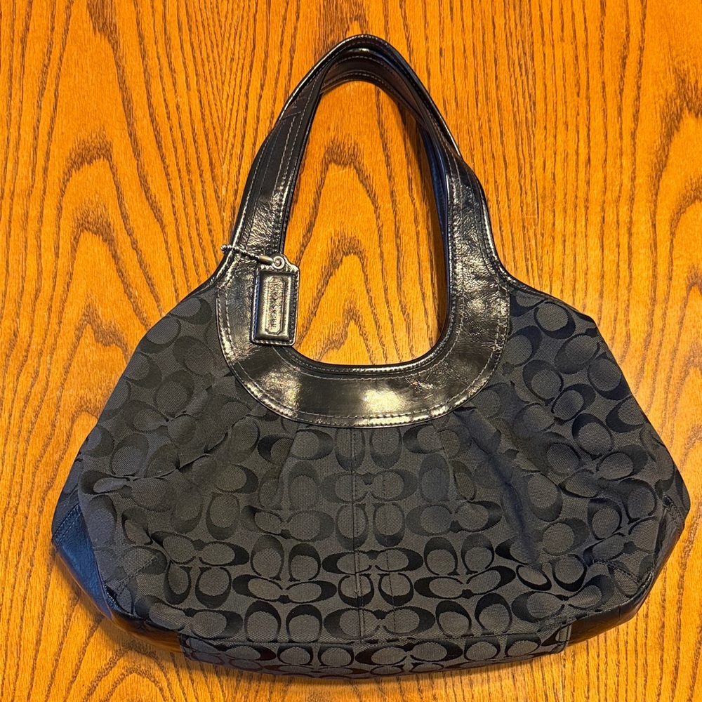 Coach Black Ergo Signature Shoulder Bag with matching wallet